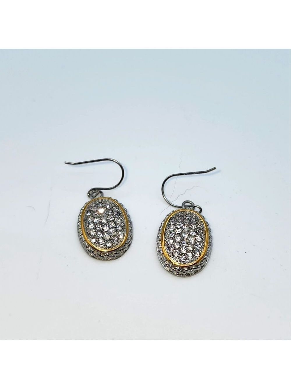 Emma Skye Designs Light Skye 2-Tone Crystal Drop Earrings NWOT